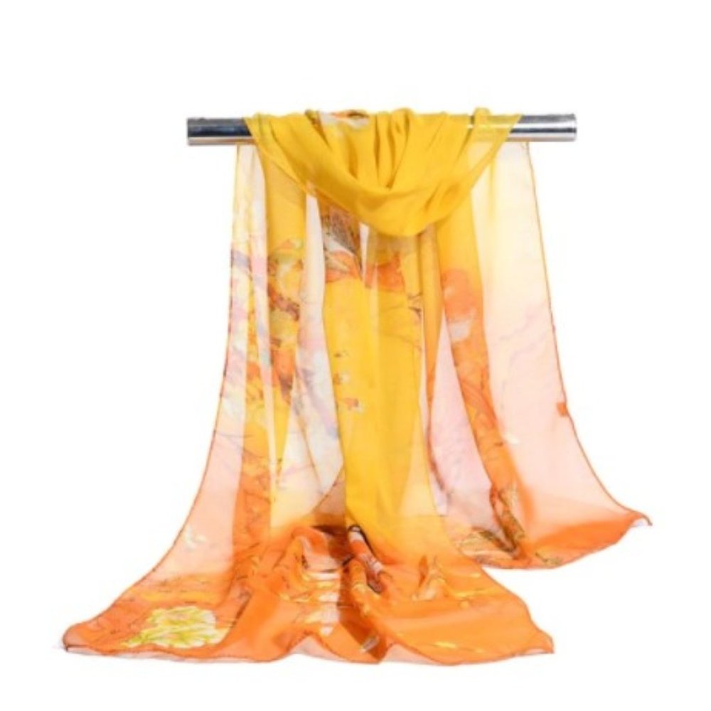 Yellow Chiffon Scarf